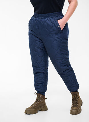 Pantalon thermique matelassé, Navy Blazer, Model image number 2