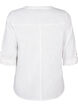 Katoenen blouse met een V-hals, Wit, Packshot image number 1