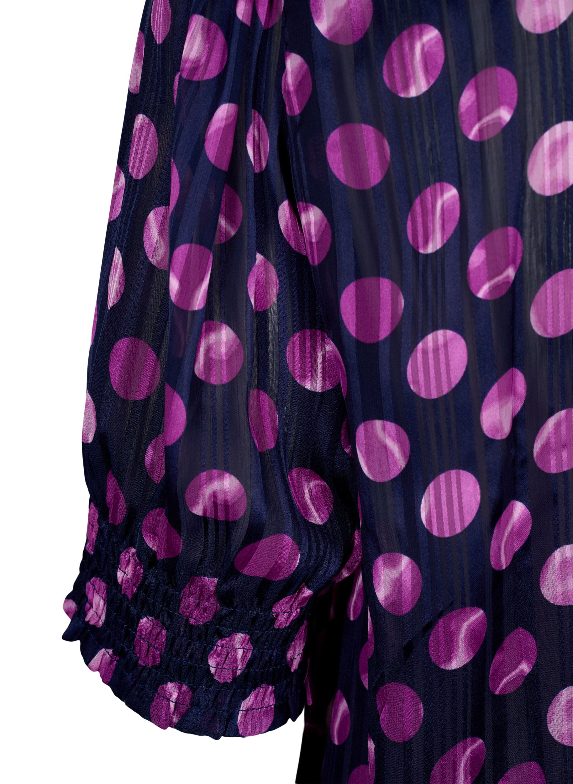 Zizzi Smock-blouse met korte mouwen en print, Medieval Bl. Dot AOP, Packshot image number 3