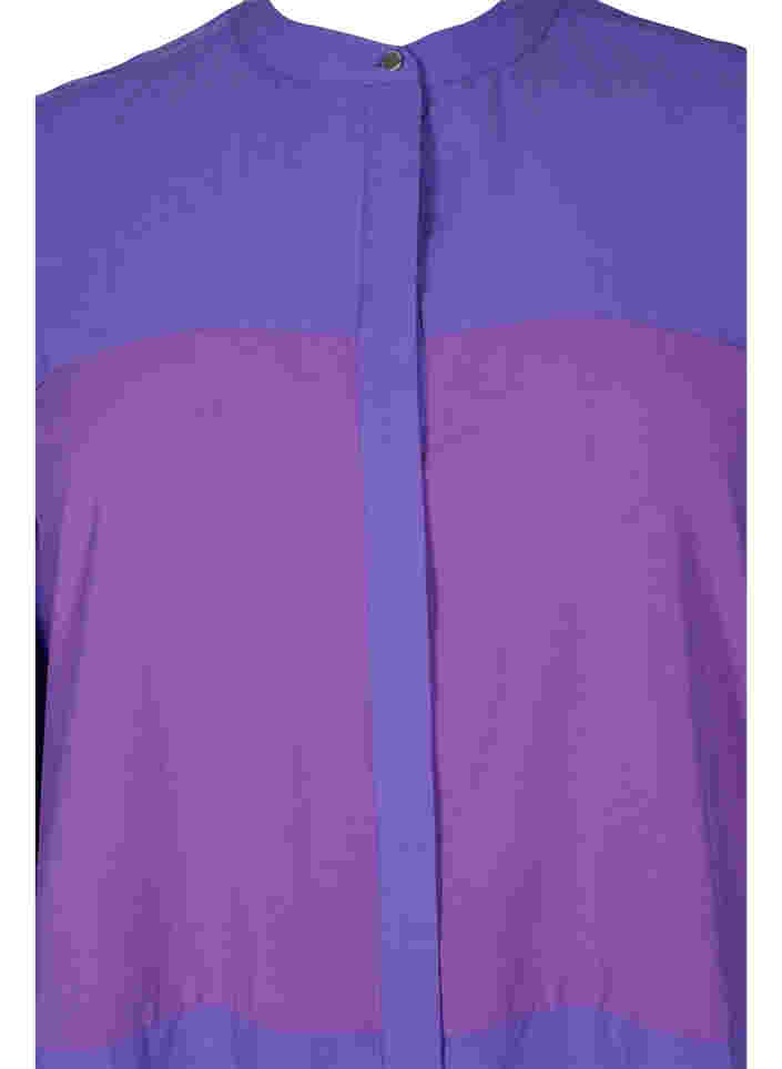 Chemise longue avec color-block, Purple Block, Packshot image number 2