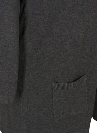 Long cardigan tricoté dans un mélange de viscose, Dark Grey Melange, Packshot image number 3