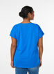 T-shirt met korte mouwen in een katoenmix, Blauw, Model image number 2