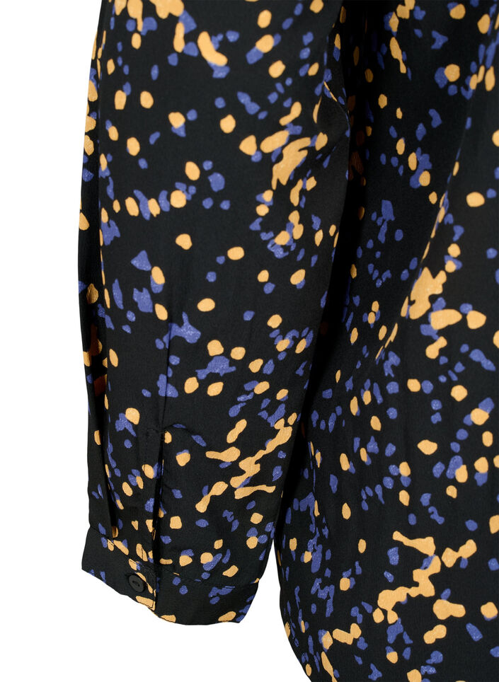 FLASH - Blouse met lange mouwen en print, Black Splash AOP, Packshot image number 3