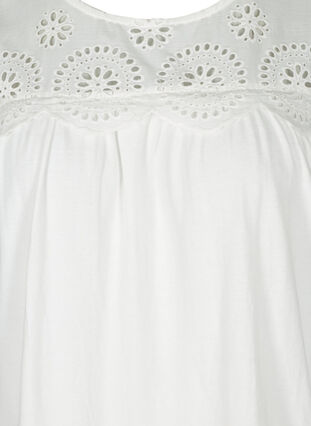 Blouse manches courtes avec broderie anglaise, Snow White, Packshot image number 2