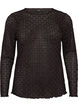 Blouse avec motif &agrave; &oelig;illets et manches longues, Noir, Packshot image number 0