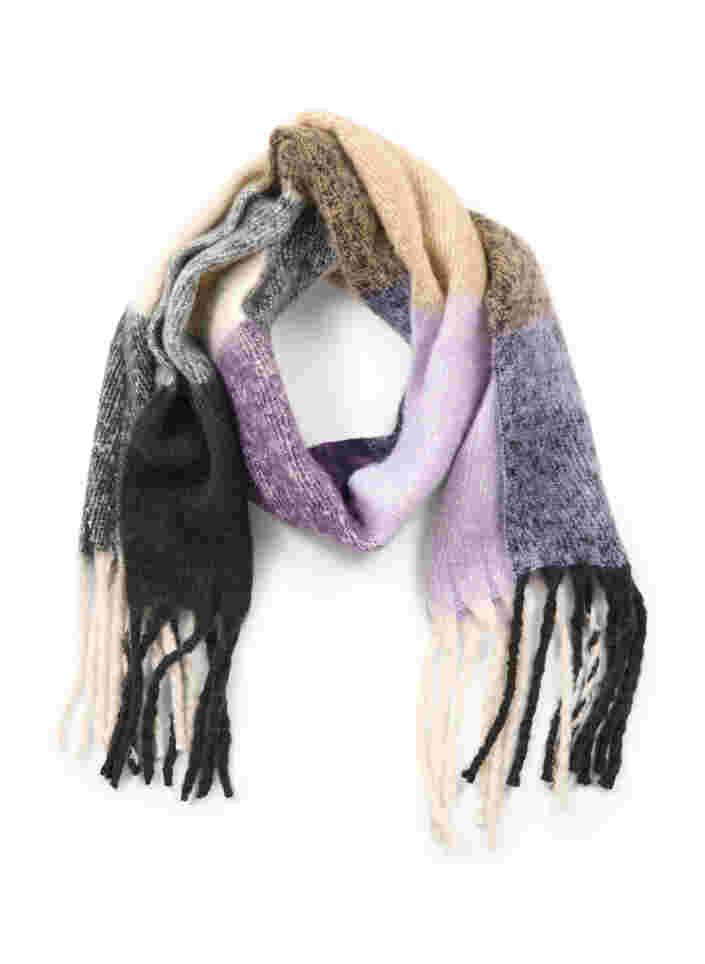 Gedessineerde sjaal met franjes, Violet Tulip, Packshot