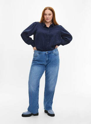Shirt met lange mouwen van Tencel ™ Modal, Navy Blazer, Model image number 2