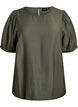Viscose blouse met 1/2 mouwen, Groen, Packshot image number 0