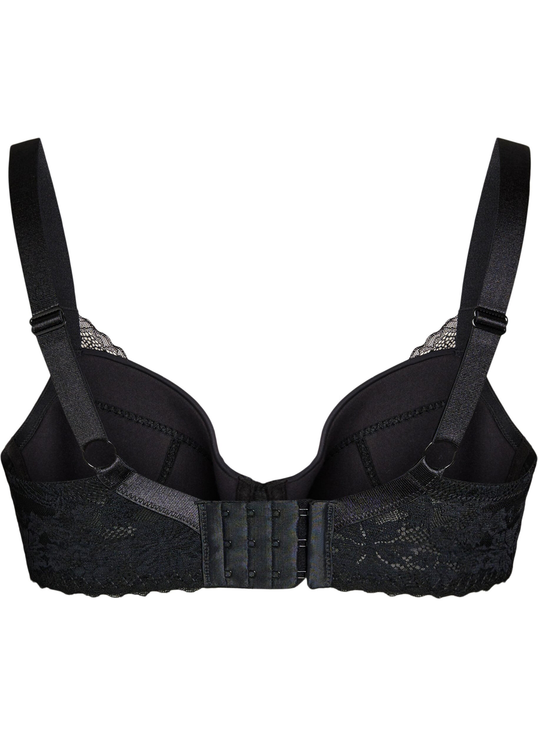 Zizzi Soutien-gorge rembourr&eacute; avec dentelle, Noir, Packshot image number 1