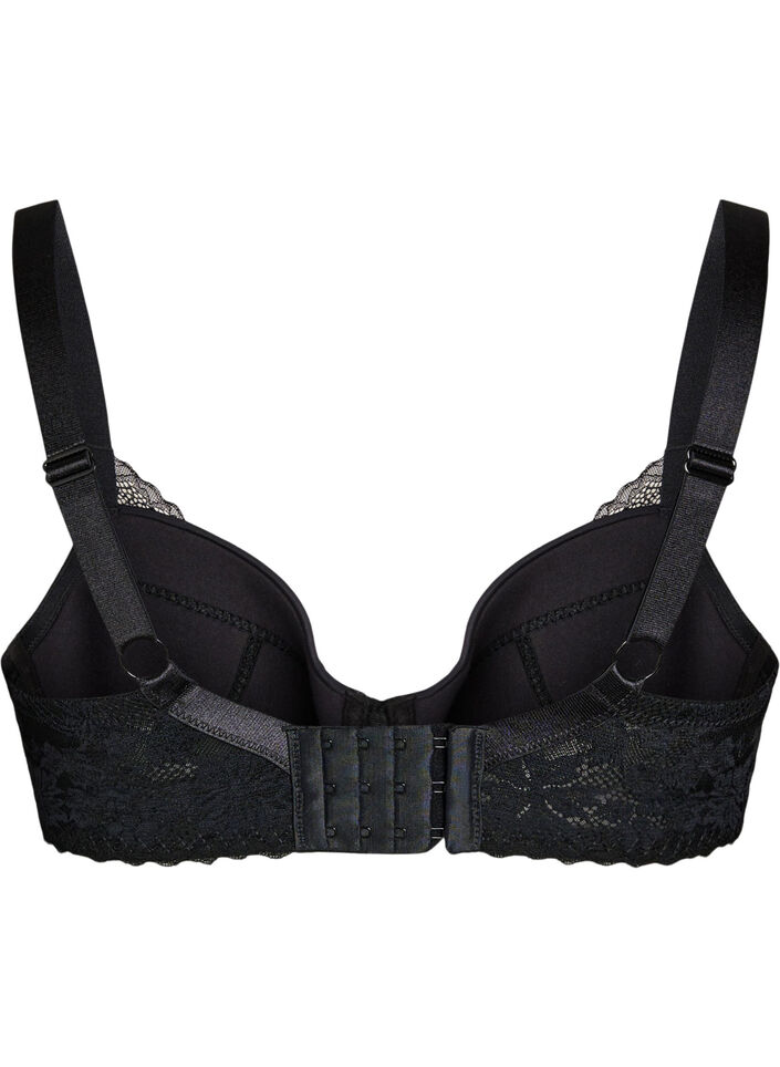 Soutien-gorge rembourr&eacute; avec dentelle, Noir, Packshot image number 1