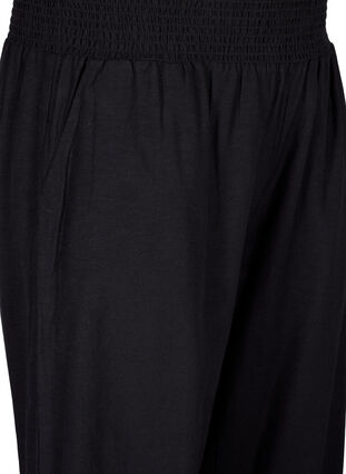 Pantalon à smocks en lin, Black, Packshot image number 2