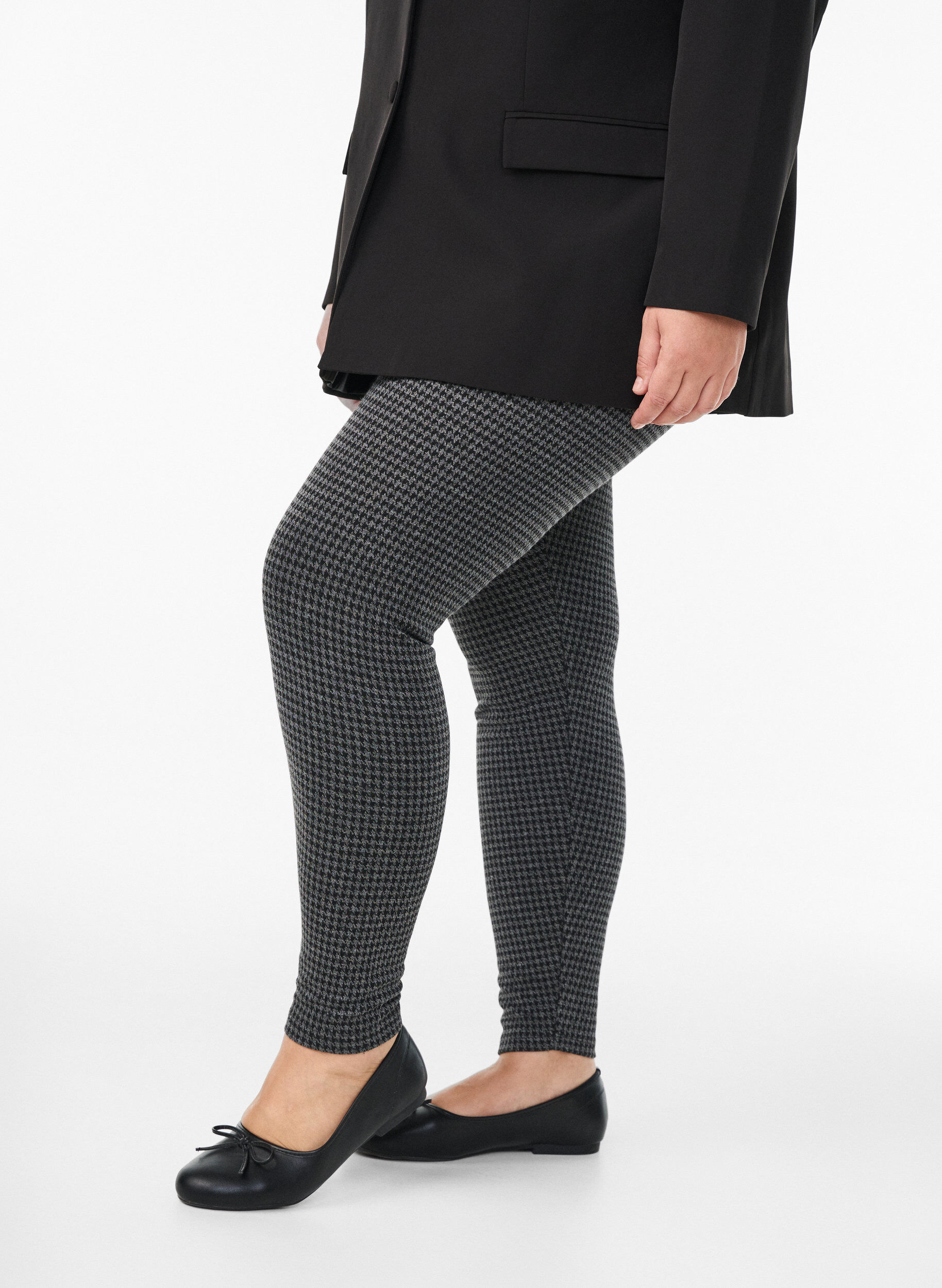 Patroonleggings met een reguliere taille, Grijs, Model