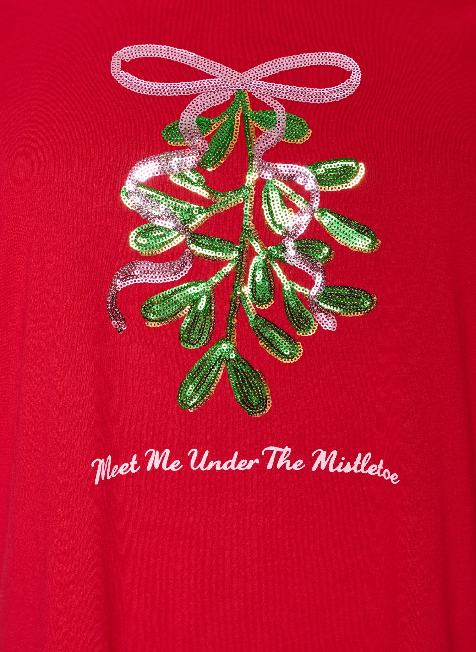 ZizziKerst T-shirt van biologisch katoen, Rood, Packshot image number 2