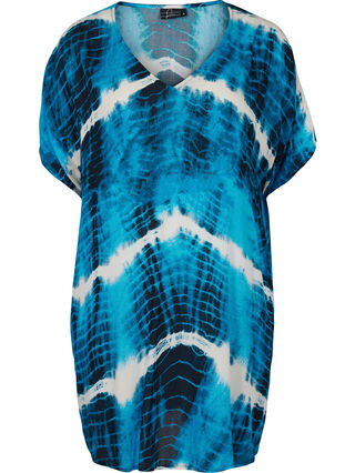 Robe de plage en viscose avec imprimé tie-dye, Tie Dye Print, Packshot image number 0