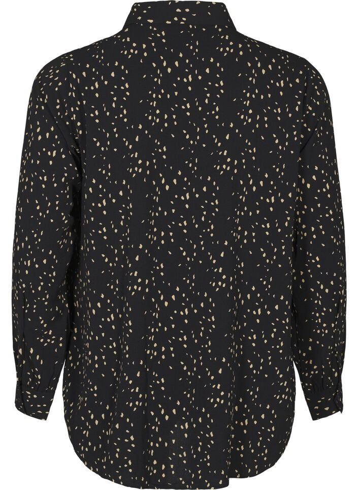 Chemise à pois avec col, Black w. Dot AOP, Packshot image number 1