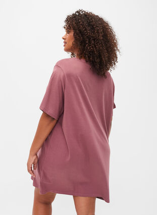 T-shirt de pyjama oversize en coton biologique, Rose Brown W. Relax , Model image number 1