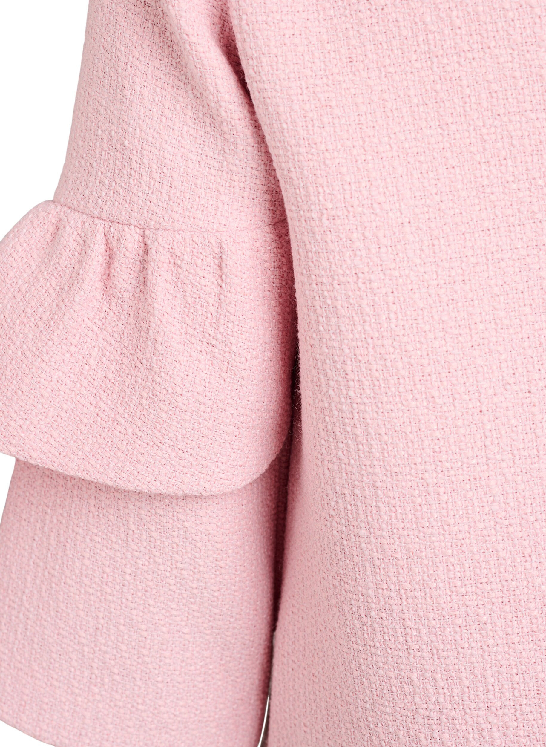 ZizziBoucl&eacute; jasje met ruchesdetails, Roze, Packshot image number 4