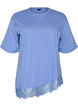 T-shirt avec ourlet asym&eacute;trique en dentelle, Mauve, Packshot image number 0