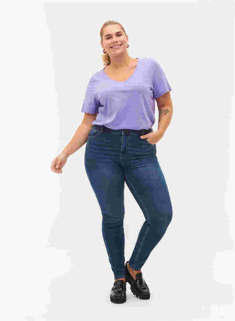 T-shirt basiques 2-pack en coton, Paisley Purple/Navy, Model image number 2