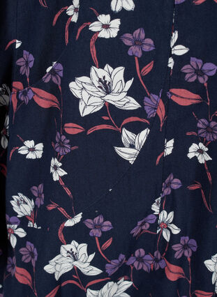 Robe en coton imprimé à manches courtes, Night Sky w Flower, Packshot image number 3