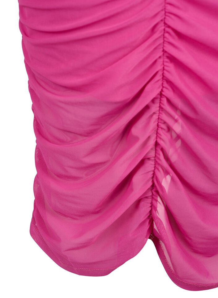 Robe ajustée avec des drapés, Fuchsia Red, Packshot image number 3
