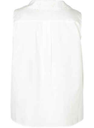 Mouwloze blouse in katoen, Bright White, Packshot image number 1