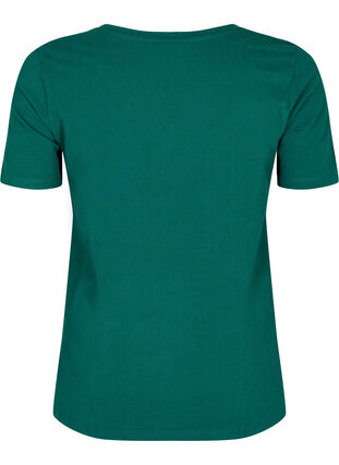T-shirt en coton uni basique, Evergreen, Packshot image number 1
