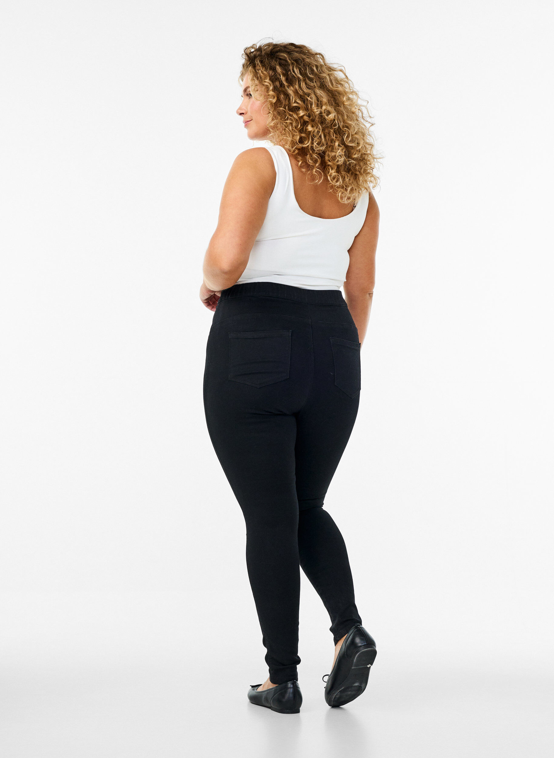 ZizziJeggings met hoge taille, Zwart, Model image number 1