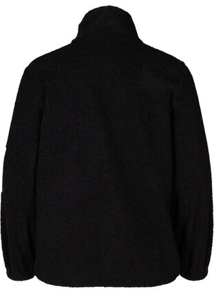 Veste de sport en peluche avec poches et fermeture éclair, Black, Packshot image number 1