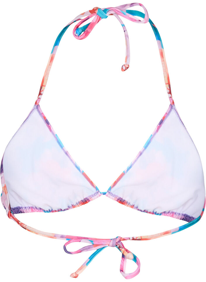 Soutien-gorge bikini triangle avec imprimé, Rose, Packshot image number 1