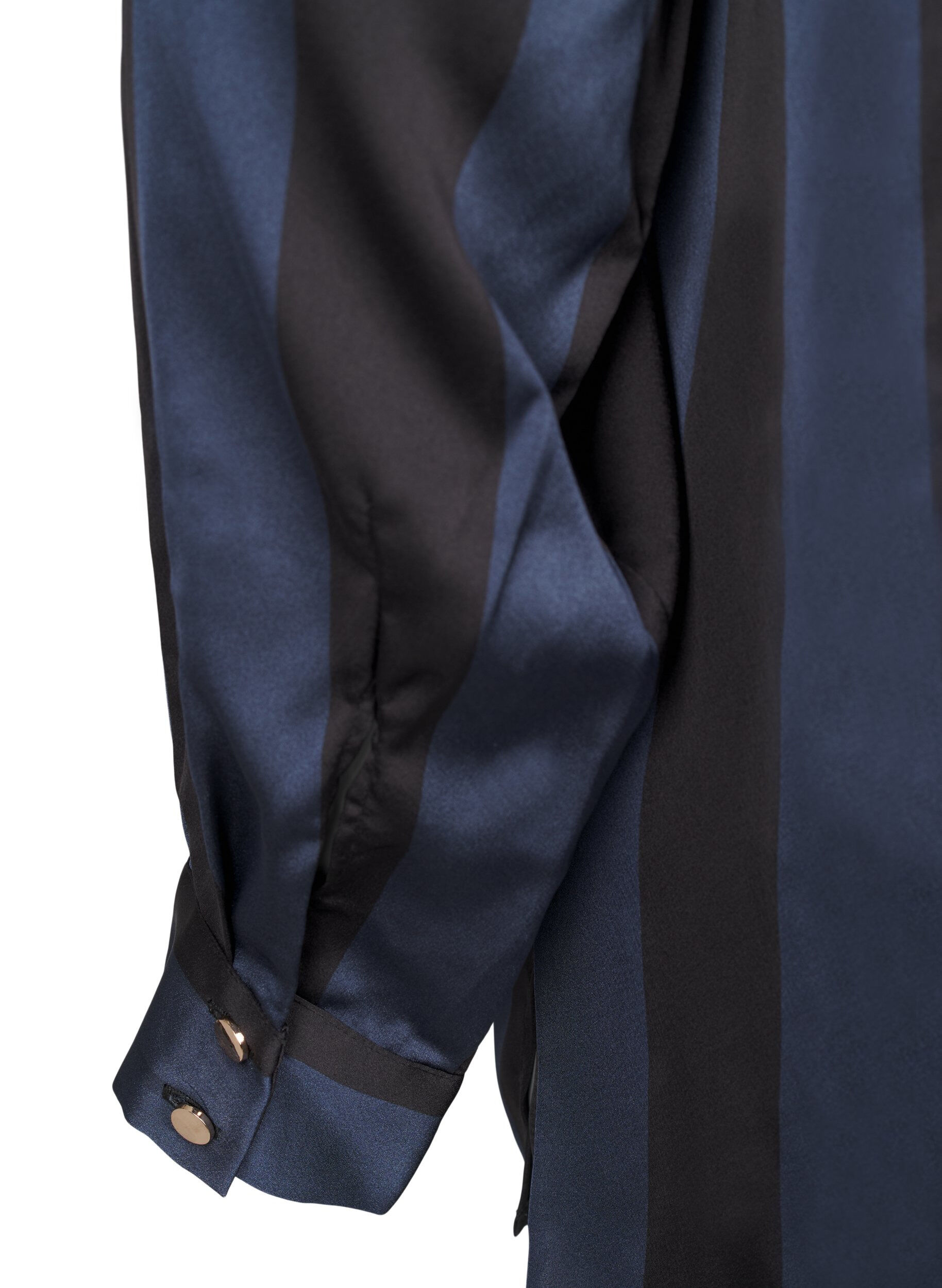 ZizziSatijnen overhemd met strepen, Spellbound w. Black, Packshot image number 4