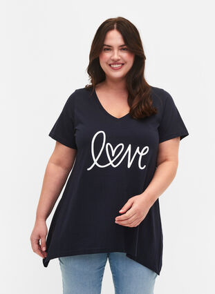 Katoenen t-shirt met korte mouwen, Night Sky LOVE, Model image number 0