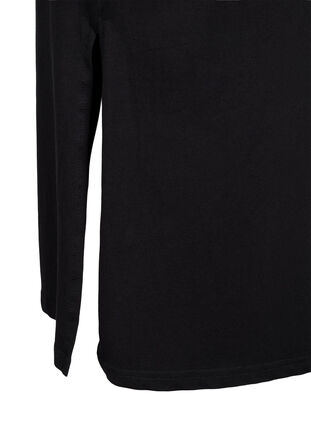 Jupe longue en coton avec fente, Black, Packshot image number 3