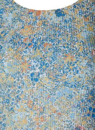 Geplooide blouse met bloemenprint, Light Blue Multi AOP, Packshot image number 2