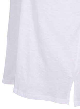 T-shirt à col en V surdimensionné de couleur unie, Bright White, Packshot image number 3