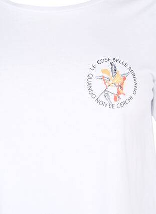 Katoenen t-shirt met opdruk op de voorkant, White Chest Print, Packshot image number 2