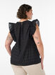 Blouse sans manches textur&eacute;e avec volants, Noir, Model image number 2