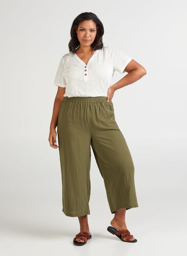 Pantalon large 7/8, Ivy Green, Model image number 0