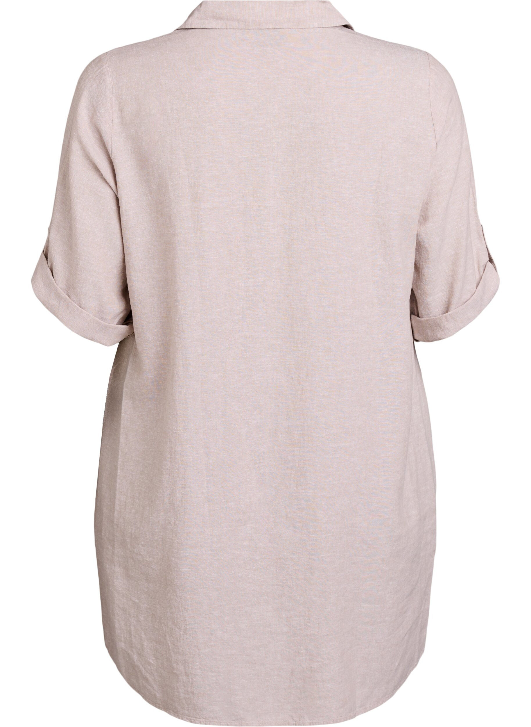 ZizziTunique coupe trap&egrave;ze en lin et viscose, Beige, Packshot image number 1