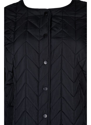 Gewatteerd jasje met knopen, Black, Packshot image number 2