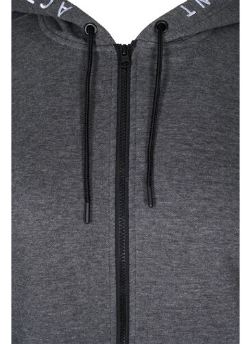 Workout hoodie jack met ritssluiting, Dark Grey Melange, Packshot image number 2