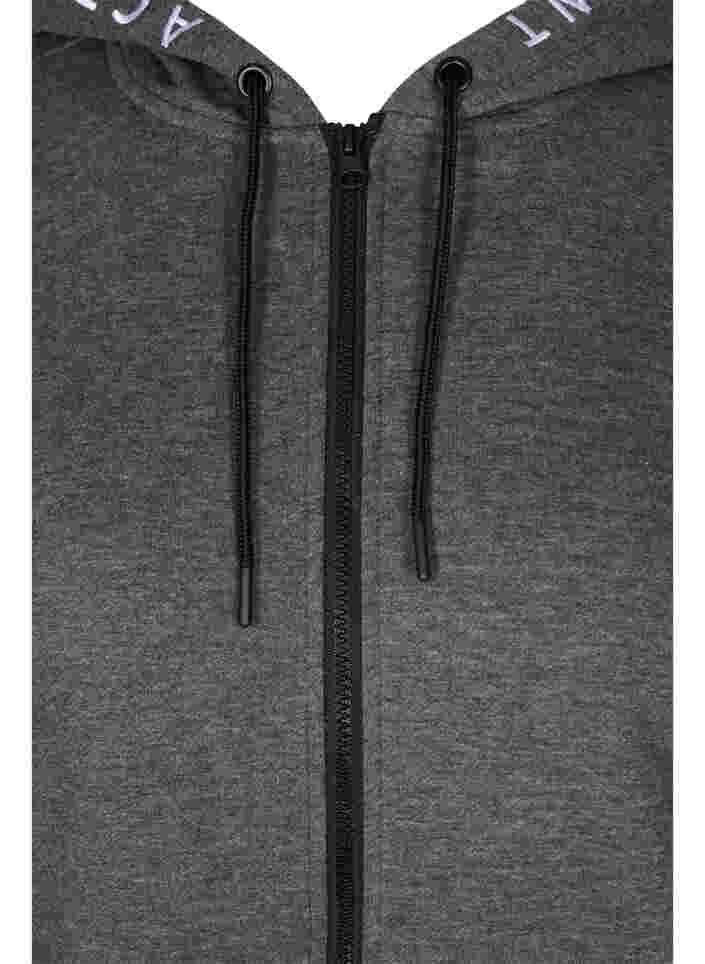 Gilet de sport avec fermeture éclair et capuche, Dark Grey Melange, Packshot image number 2