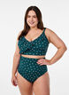 Bikinitop met stippen en ruches, Groen, Model image number 1