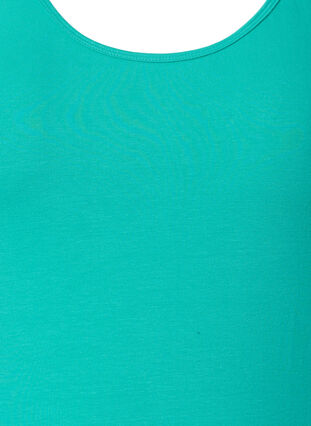 Top basique de couleur unie en coton, Aqua Green, Packshot image number 2