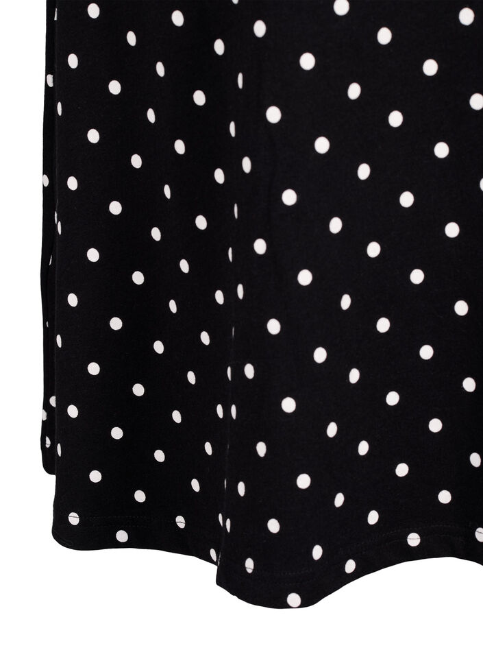 Robe en coton à manches courtes et à pois, Black w. White Dot, Packshot image number 3