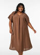Jurk met V-hals van viscose, Bruin, Model image number 0