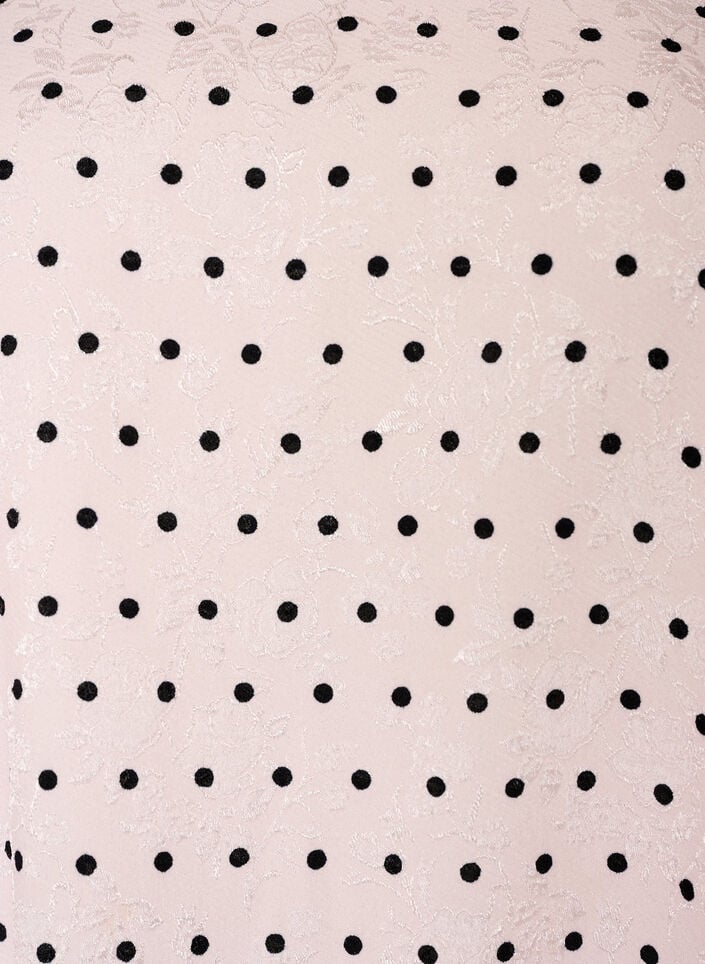 Robe &agrave; pois coupe &eacute;vas&eacute;e avec manches ballon, Rose, Packshot image number 2