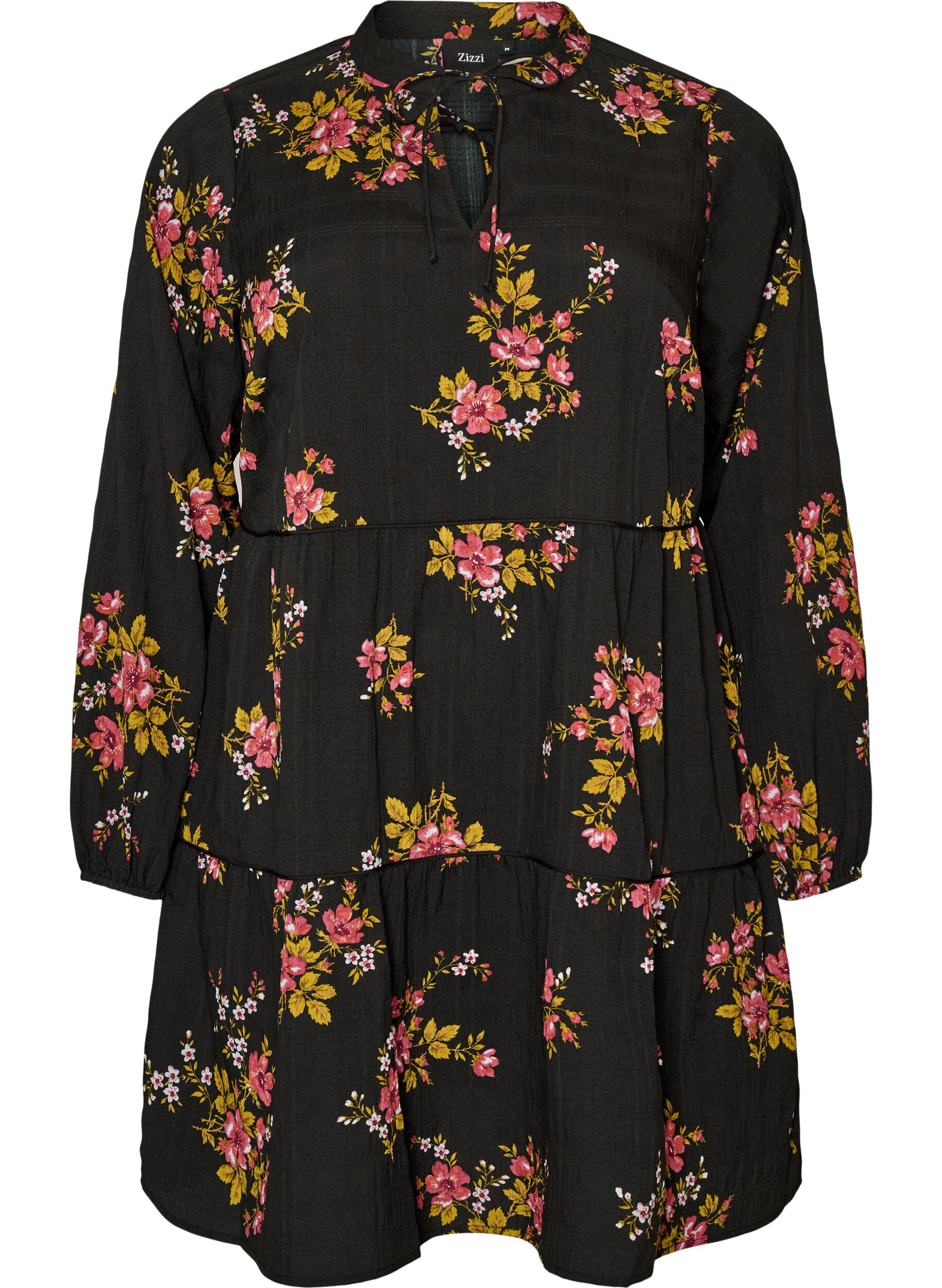 ZizziRobes &agrave; imprim&eacute; floral avec fermeture &agrave; cravate, Noir, Packshot image number 0