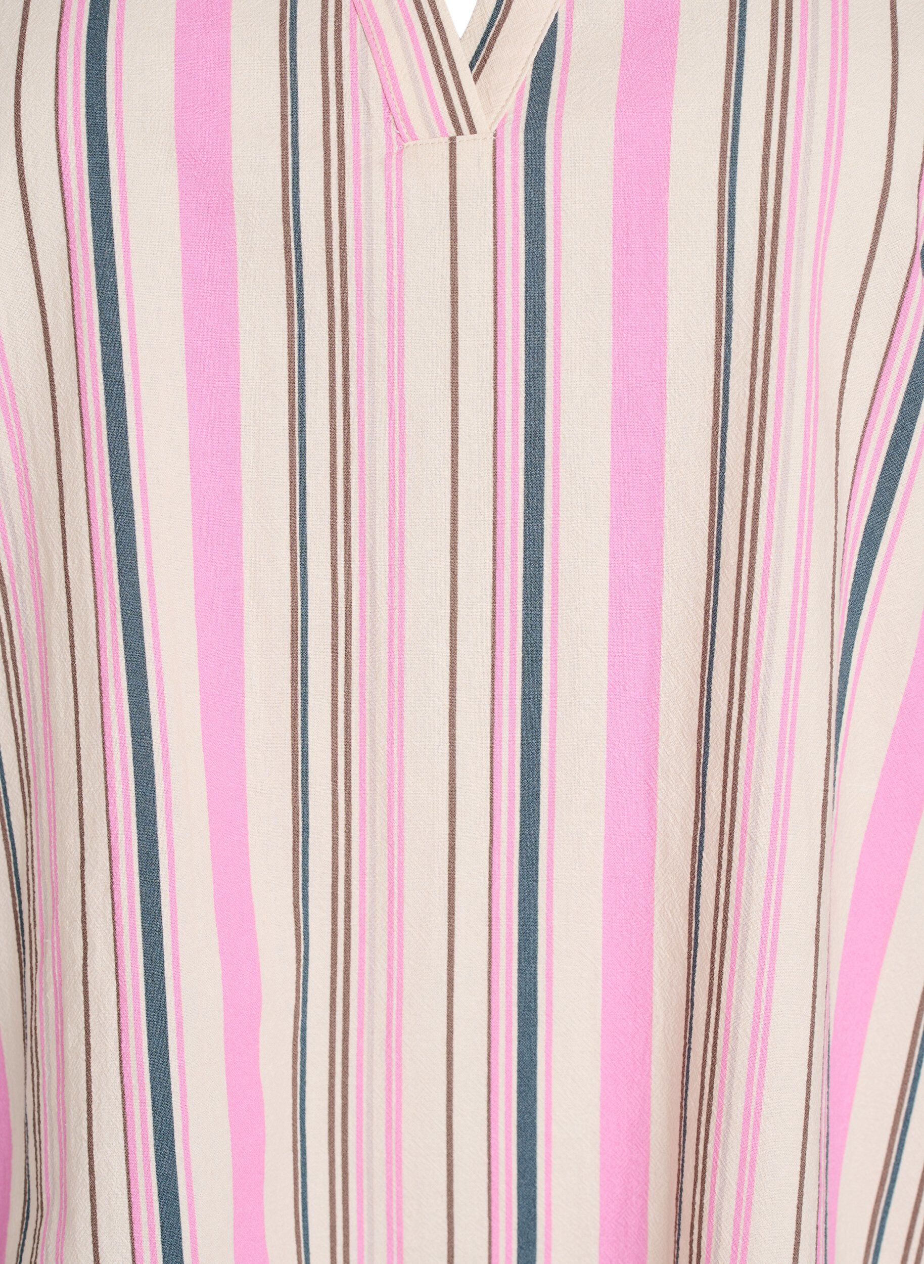 Zizzi Tunique avec col en V et volants, Vanille, Packshot image number 2