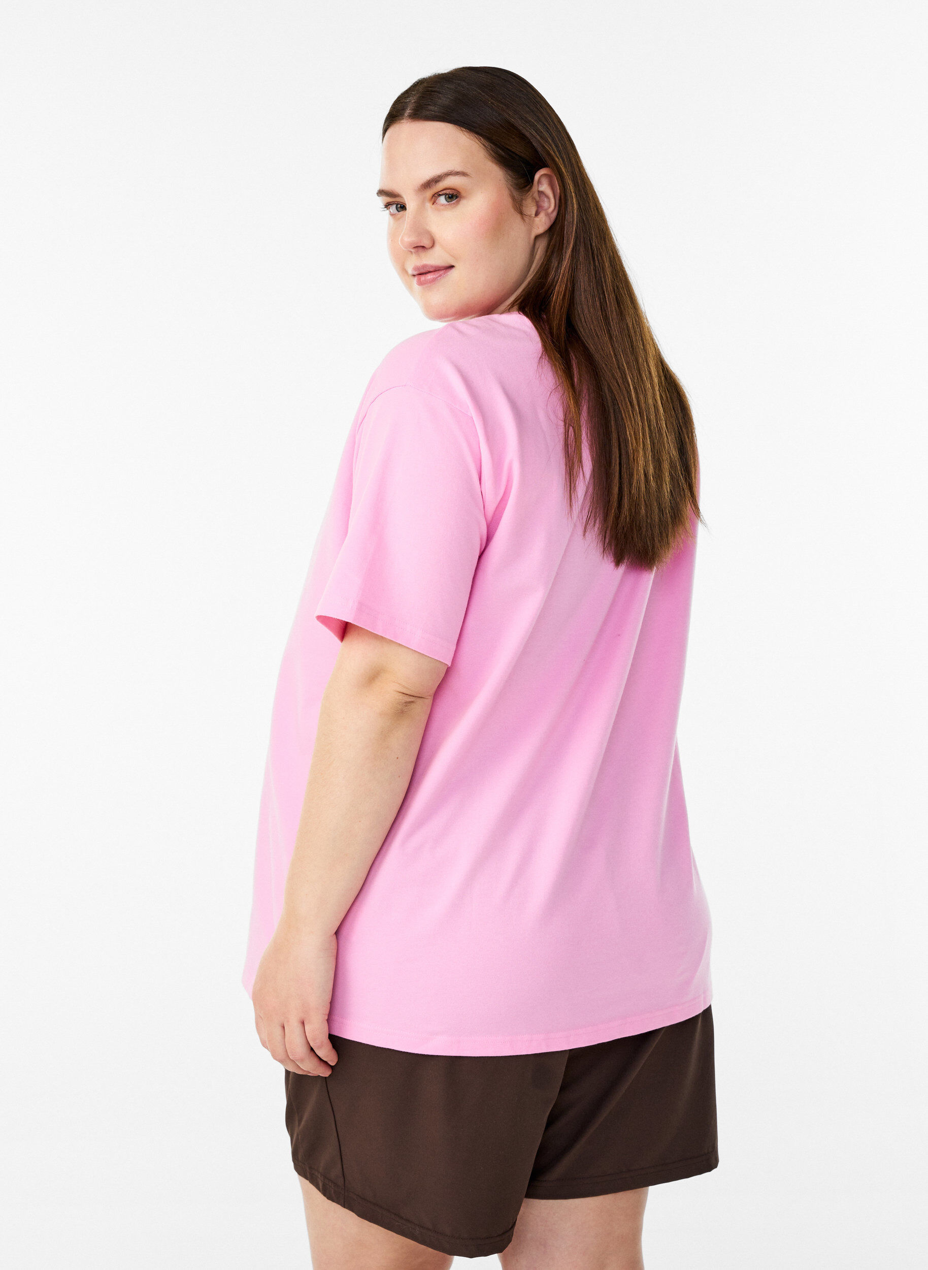 ZizziT-shirt sportif en coton bio, Rose, Model image number 2